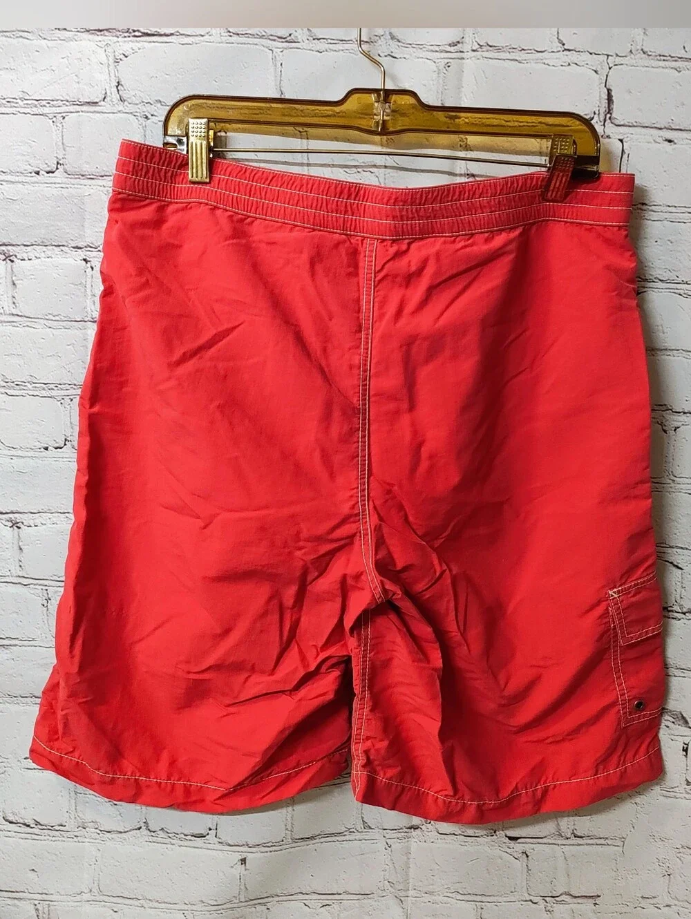 Polo Ralph Lauren Cargo Coral Red Vintage Swim Liner Shorts Medium Resort